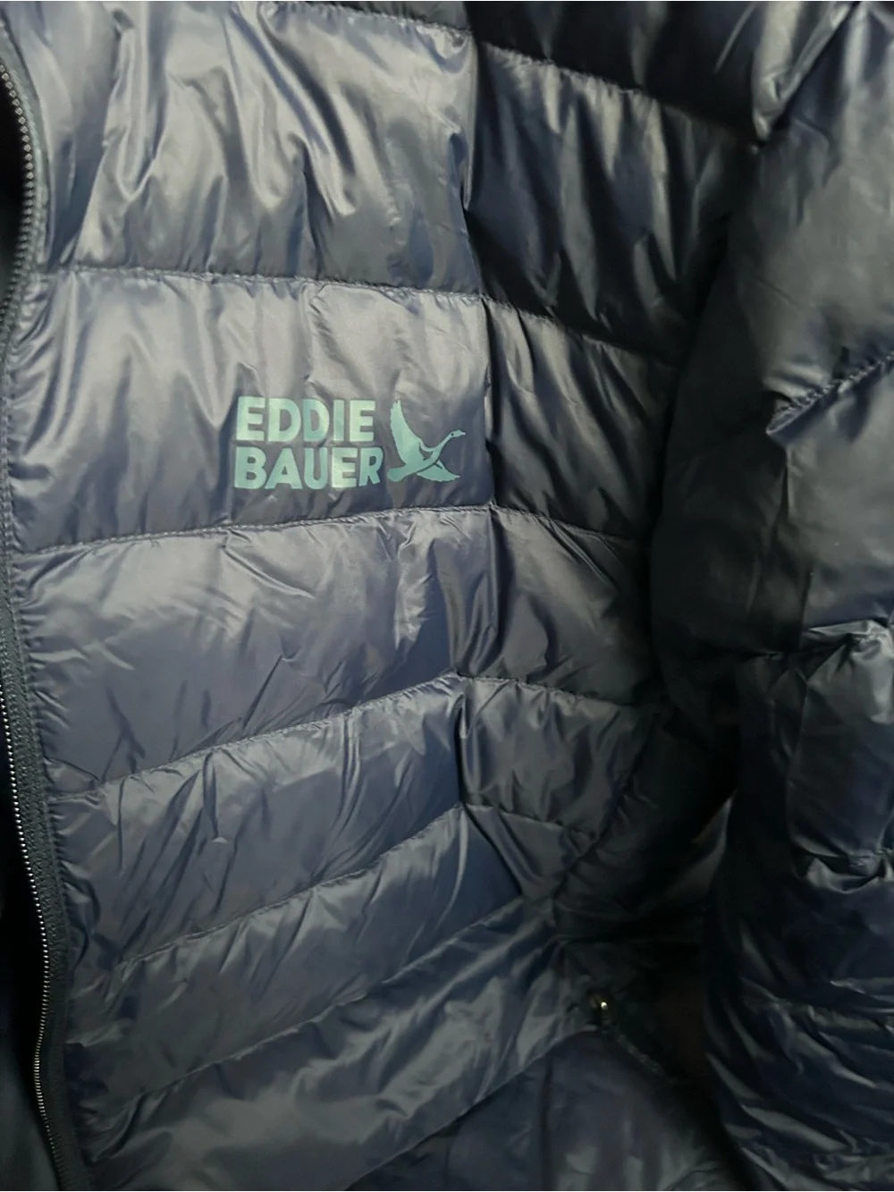Eddie Bauer Men's Dark Navy Quilted Down Puffer Jacket